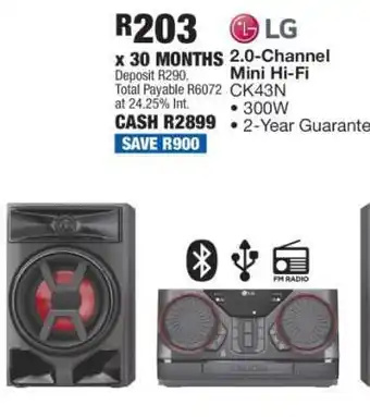 OK Furniture LG 2.0-Channel Mini Hi-Fi CK43N offer
