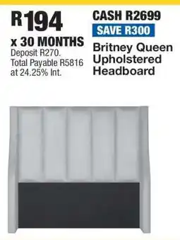OK Furniture Britney Queen Upholstered Headboard offer