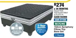 OK Furniture Restonic 152cm Symphony Pillow-Top Base Set offer