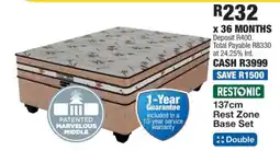 OK Furniture Restonic 137cm Rest Zone Base Set offer