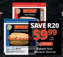 Checkers ESKORT RED/SMOKED VIENNAS offer