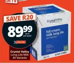 Checkers CRYSTAL VALLEY LONG LIFE MILK offer