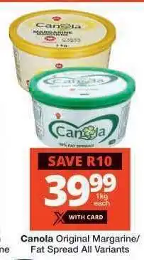 Checkers Canola Original Margarine/Fat Spread offer