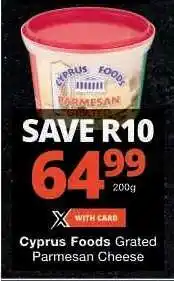 Checkers Cyprus Foods Grated Parmesan Cheese offer