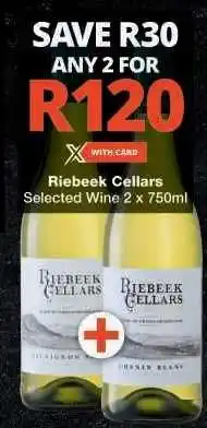 Checkers Riebeek Cellars Selected Wine 2 x 750ml offer