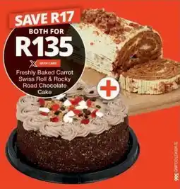 Checkers Freshly Baked Carrot Swiss Roll & Rocky Road Chocolate Cake offer