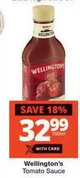 Checkers Wellington's Tomato Sauce offer