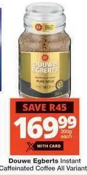 Checkers Douwe Egberts Instant Caffeinated Coffee offer
