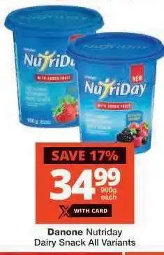 Checkers Danone Nutriday Dairy Snack All Variants offer
