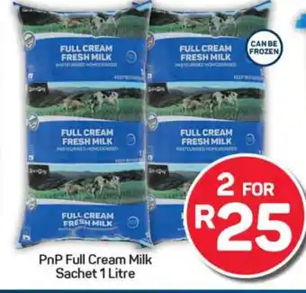 Pick n Pay PnP Full Cream Milk Sachet 1 Litre offer
