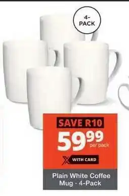 Checkers Plain White Coffee Mug · 4-Pack offer