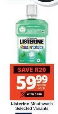 Checkers LISTERINE MOUTHWASH offer