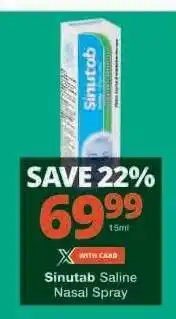 Checkers Sinutab Saline Nasal Spray offer