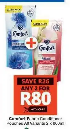 Checkers Comfort Fabric Conditioner Pouches offer