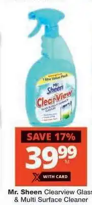 Checkers Mr. Sheen Clearview Glass & Multi Surface Cleaner offer