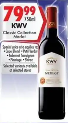 Prestons KWV Classic Collection Merlot offer