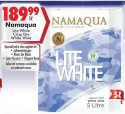 Prestons Namaqua Lite White Crisp Dry White Wine offer