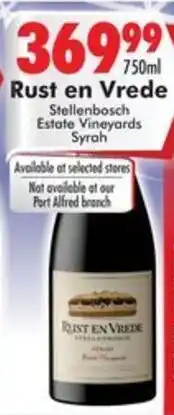 Prestons Rust en Vrede Stellenbosch Estate Vineyards Syrah offer