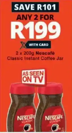 Checkers Nescafe classic instant coffee jar offer
