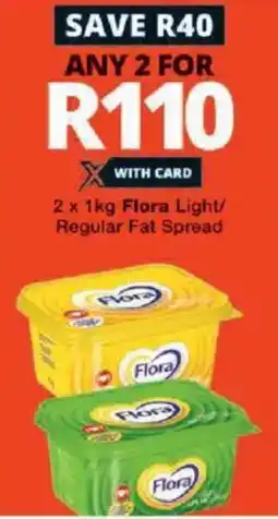 Checkers Flora light regular fat spread offer