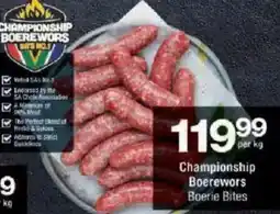 Checkers Championship boerewors boerie bites offer