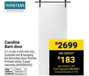 Builders Warehouse Winsters Caroline Barn Door-2.1m (h) x 920mm (w) offer