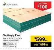 Builders Warehouse York Timbers Shutterply Pine-Each offer