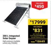 Builders Warehouse Apoll 200L Integrated Solar Geyser offer
