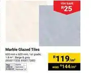 Builders Warehouse Marble Glazed Tiles-Per Sqm offer