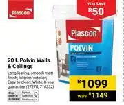Builders Warehouse Plascon 20L Polvin Walls & Ceilings offer