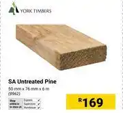 Builders Warehouse York Timbers SA Untreated Pine 50mm x 6mm x 6m 8962 offer