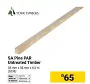 Builders Warehouse York Timbers SA Pine PAR Untreated Timber 38mm x 38mm x 6.0m 5238 offer