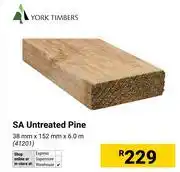 Builders Warehouse York Timbers SA Untreated Pine 38mm x 152mm x 6.0m 41201 offer