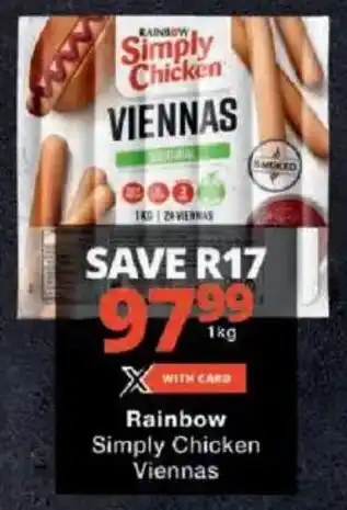 Checkers Rainbow Simply Chicken Viennas offer