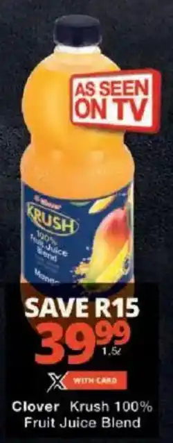 Checkers Clover Krush 100% Fruit Juice Blend offer