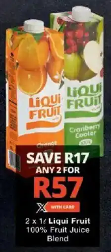 Checkers Liqui Fruit 100% Fruit Juice Blend offer