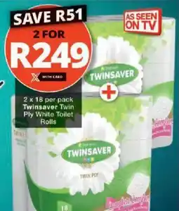 Checkers Twinsaver Twin Ply White Toilet Rolls offer