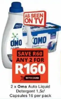 Checkers Omo Auto Liquid Detergent/ Capsules offer