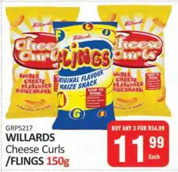 WILLARDS Cheese Curls / FLINGS 150g