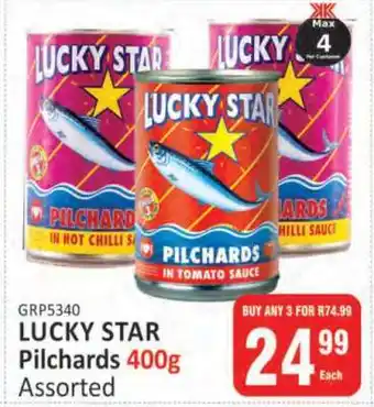 KitKat Cash and Carry LUCKY STAR Pilchards 400g Assorted offer