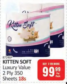 KitKat Cash and Carry KITTEN SOFT Luxury Value 2 Ply 350 Sheets 18s offer