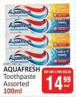 KitKat Cash and Carry Aquafresh Toothpaste Assorted 100ml offer