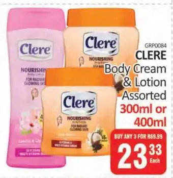 KitKat Cash and Carry Clere Body Cream & Lotion Assorted offer