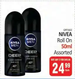 KitKat Cash and Carry NIVEA Roll On 50ml Assorted offer