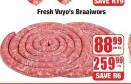 Boxer Fresh Vuyo's Braaiwors offer