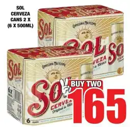 Boxer SOL CERVEZA CANS 2 X (6 X 500ML) offer
