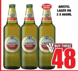 Boxer AMSTEL LAGER RB 3 X 660ML offer