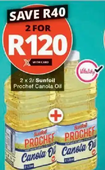 Checkers Sunfoil Prochef Canola Oil offer