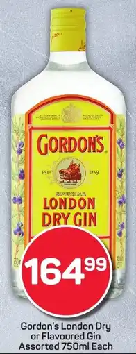 Pick n Pay Gordon's London Dry or Flavoured Gin Assorted offer