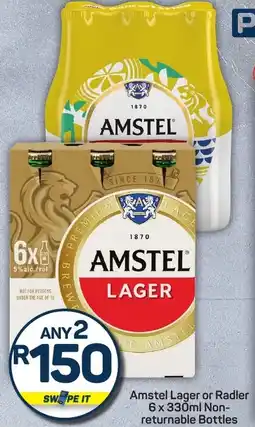 Pick n Pay Amstel Lager or Radler Non-returnable Bottles offer